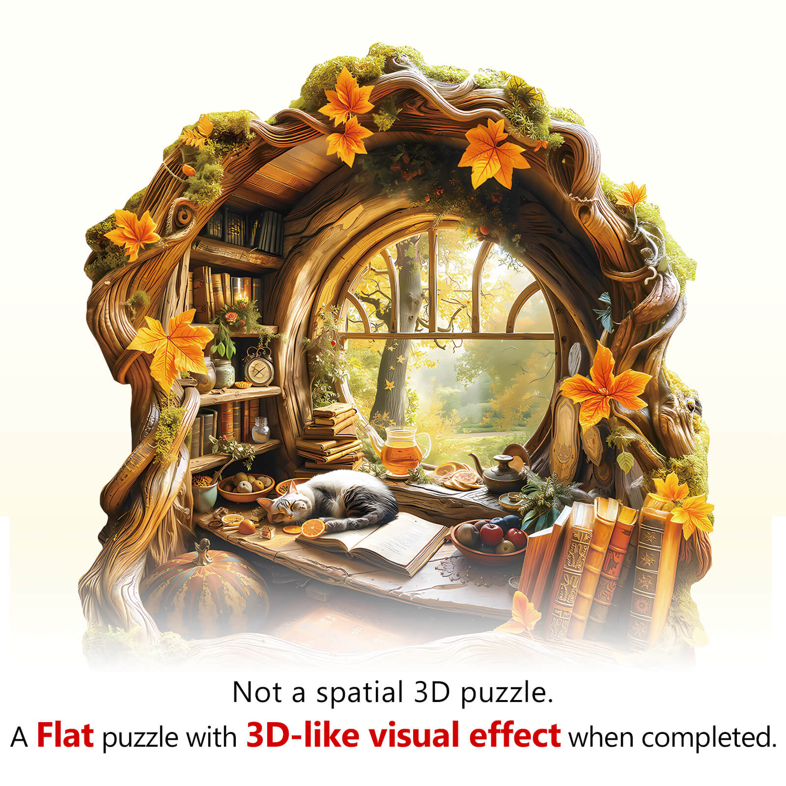 Tree house window view Wooden Jigsaw Puzzle