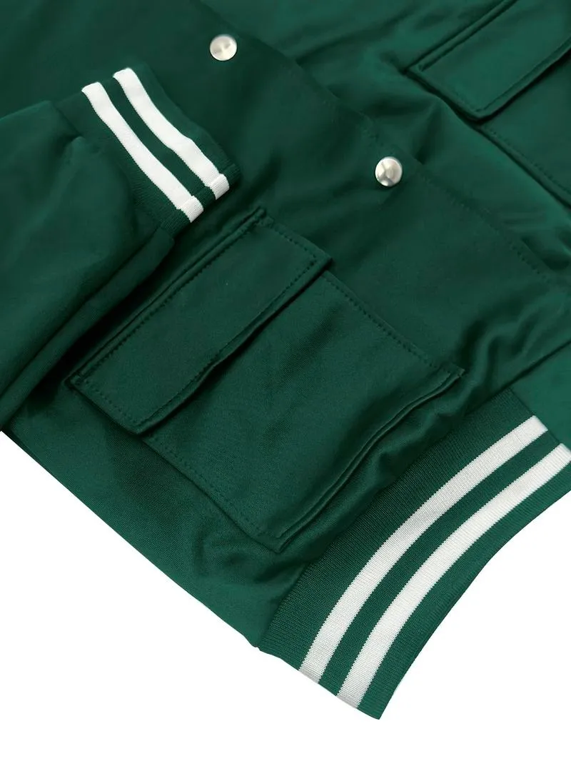 Women's Casual Baseball Jacket, Solid Color Sports Wear, Pocket Sportswear