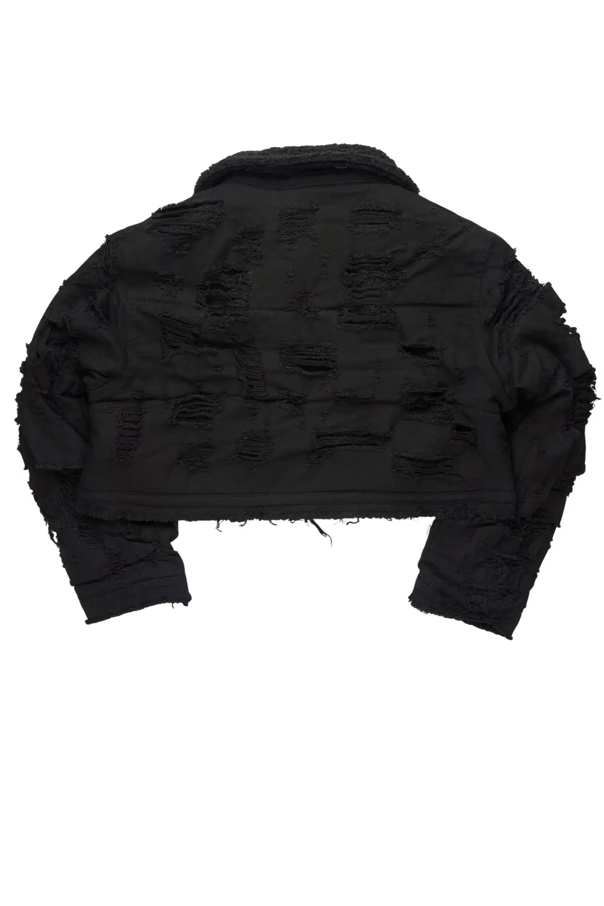Fara Black/Black Denim Sherpa Puffer Jacket
