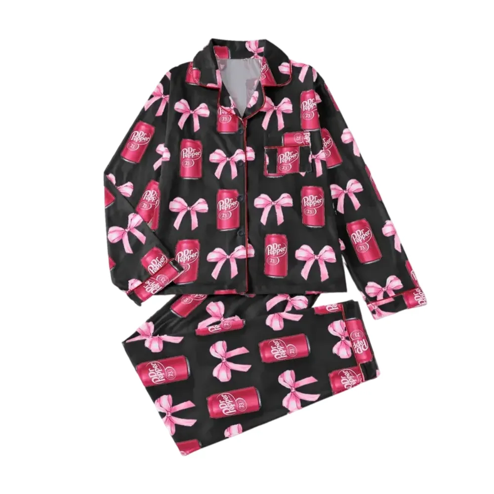 Women's Fall Winter Long Sleeve Sleepwear Set