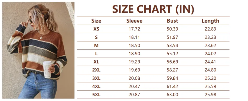 Women's Colorblock Striped Print Drop Shoulder Sweater