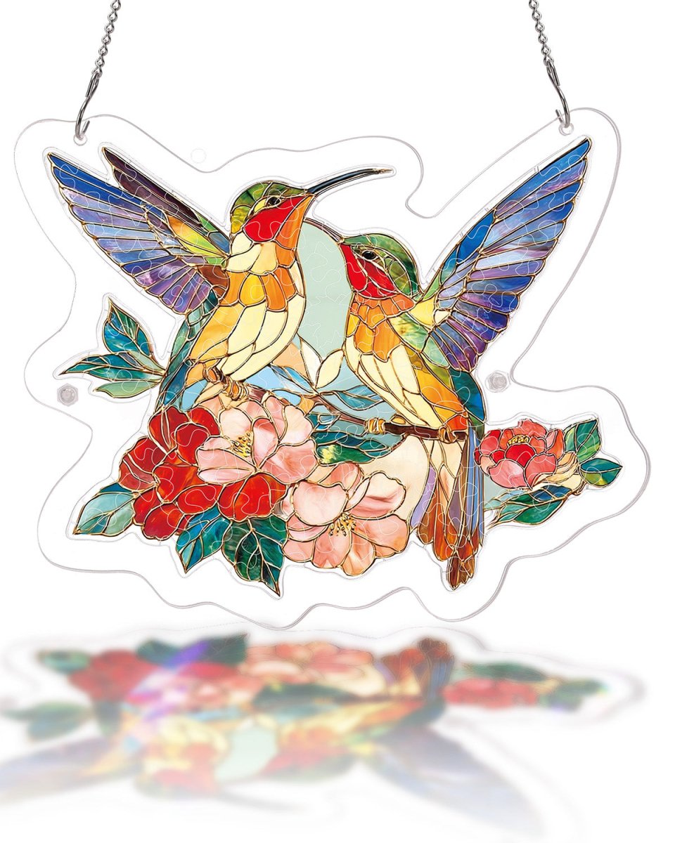 Acrylic Jigsaw Puzzle Suncatcher - Two Birds of Spring