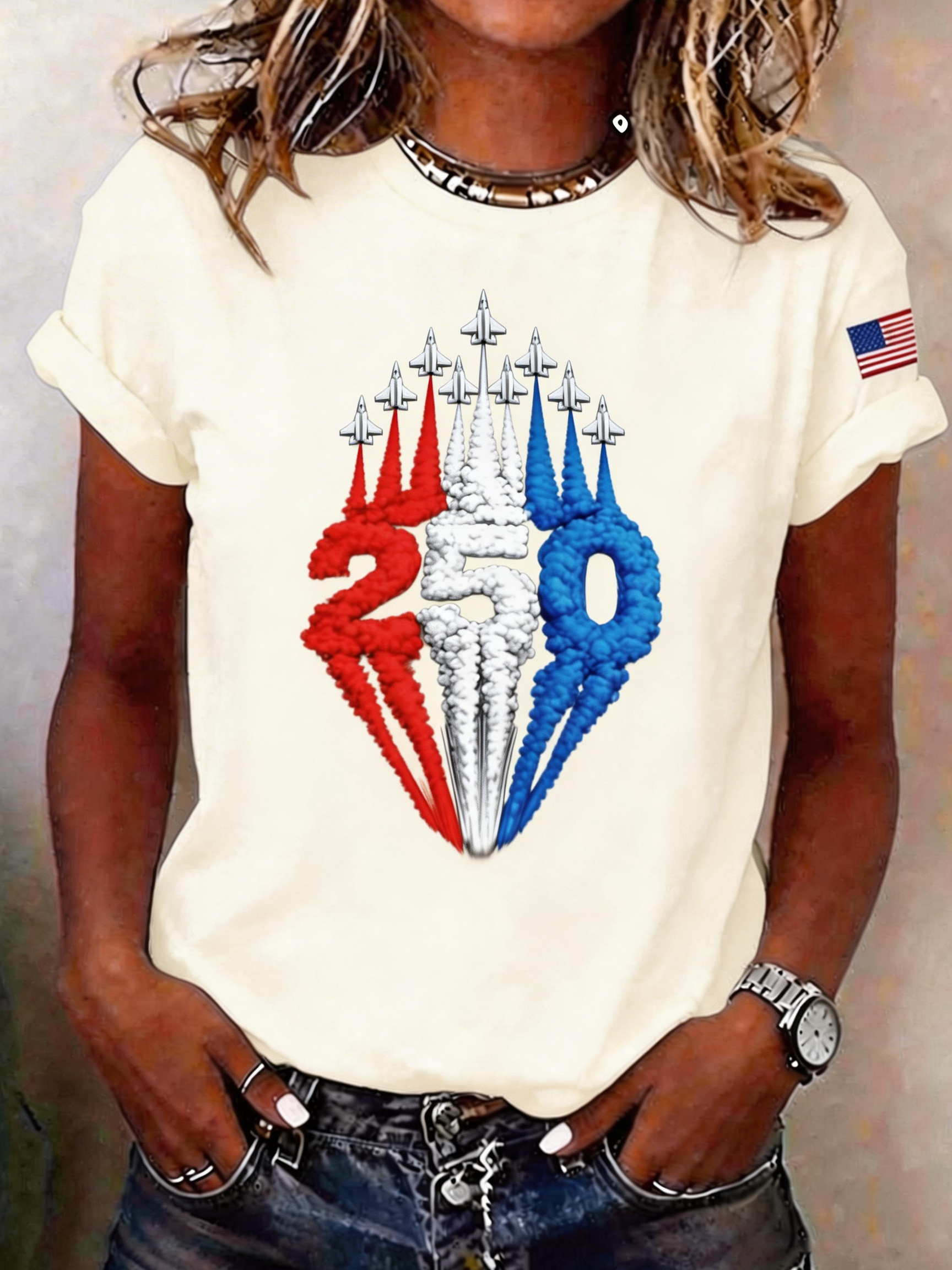 Regular Fit Independence Day Casual Cotton T-Shirt