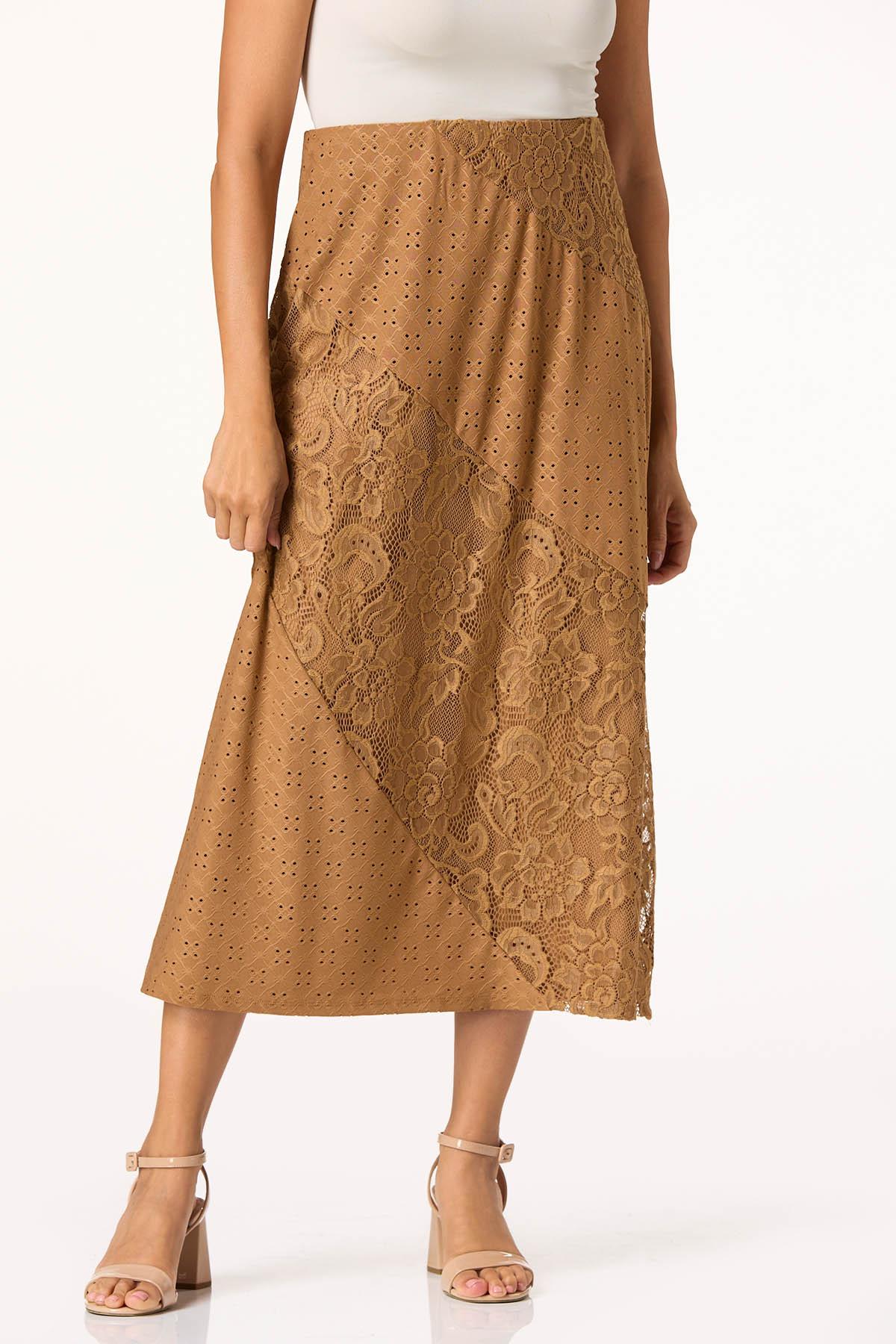Eyelet Lace Maxi Skirt