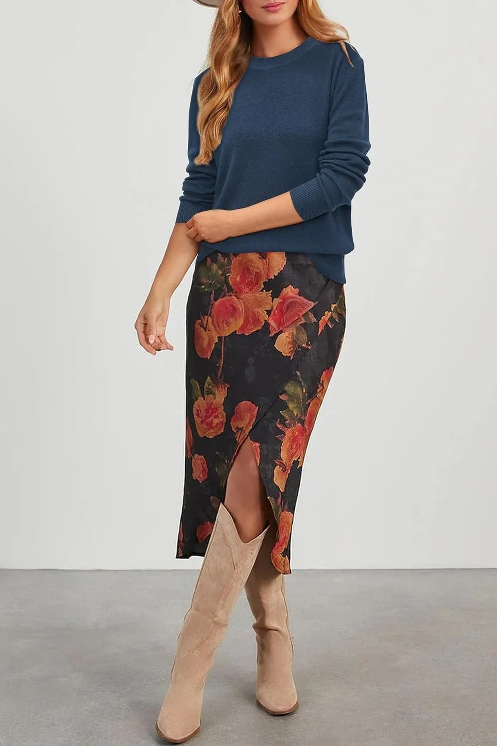 Women Fashion Wool Blend Sweater