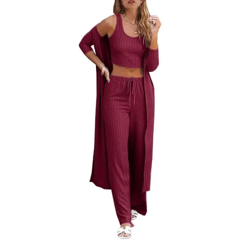 Women’s 3-Piece Loungewear Set with Cardigan