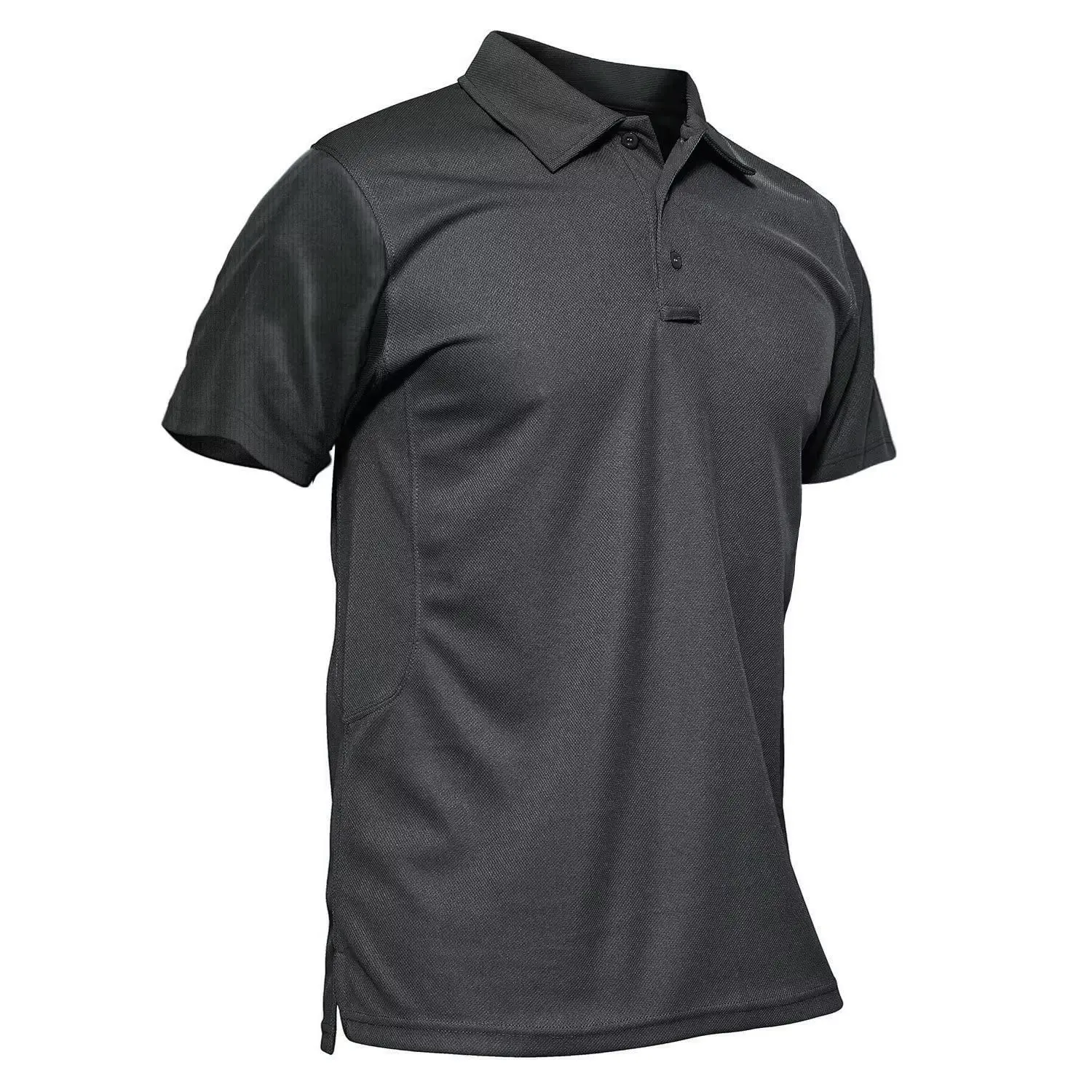 Men's Polo Shirt Quick Dry Performance Short Sleeve Pique Jersey Golf Work Polo Shirt Casual Menswear Top Outdoorfun