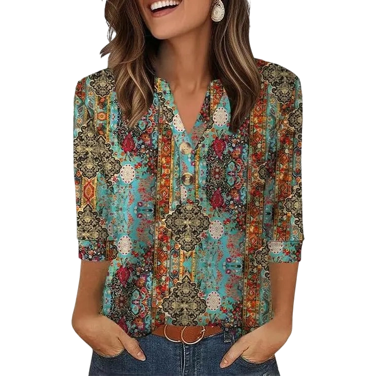 Womens Tops 3/4 Sleeve Heley Shirts for Women Summer Fashion 2026 Blouses Beach Vacation Clothes SpringStatements