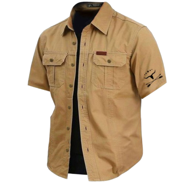 🔥Cow Print Casual Men's work shirt short sleeve