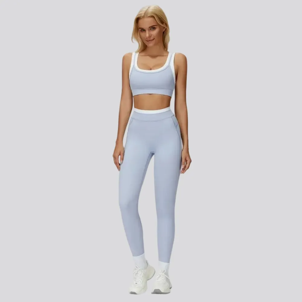 Women's Two-Piece Colorblock Yoga Set