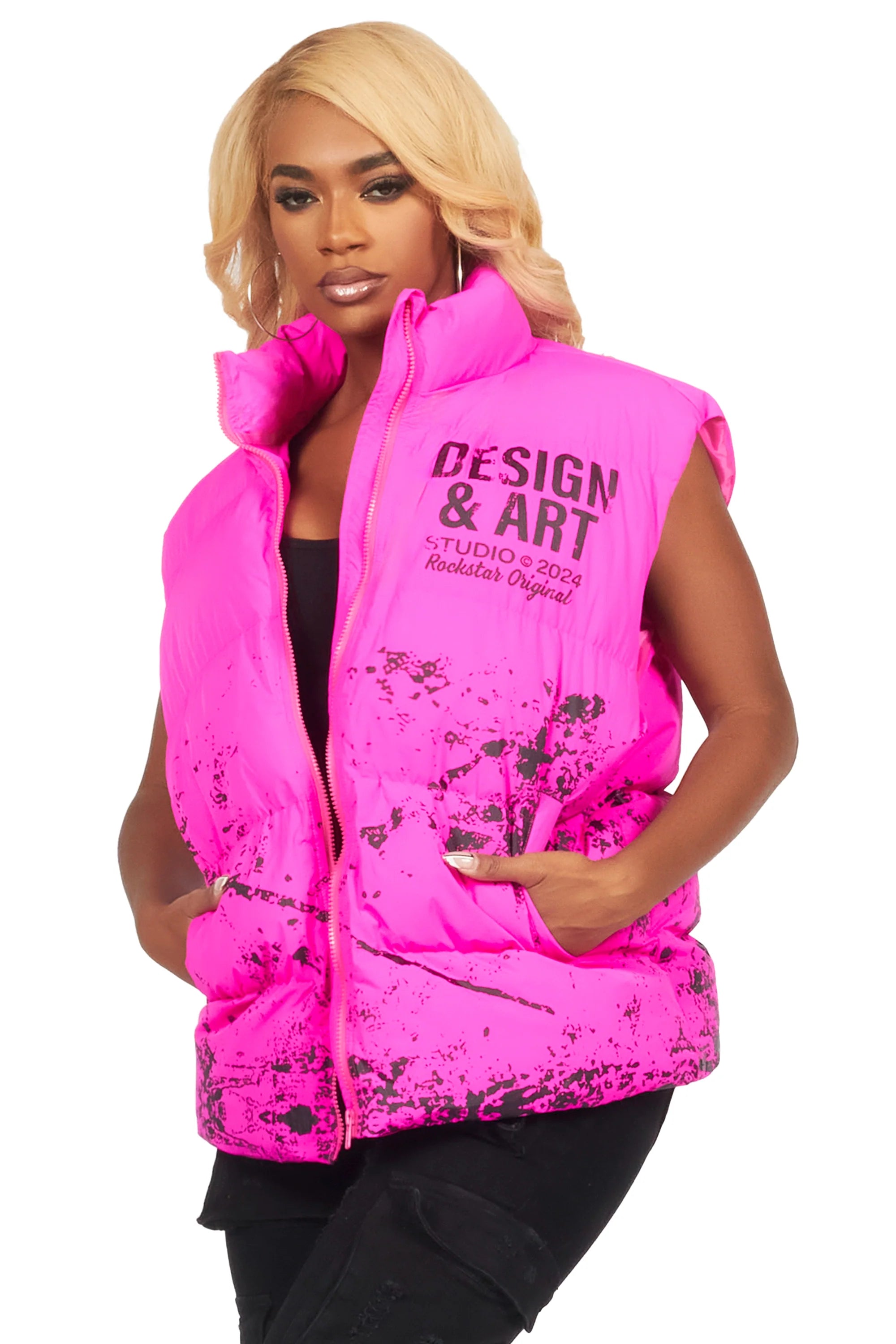 Lamanda Hot Pink Puffer Vest