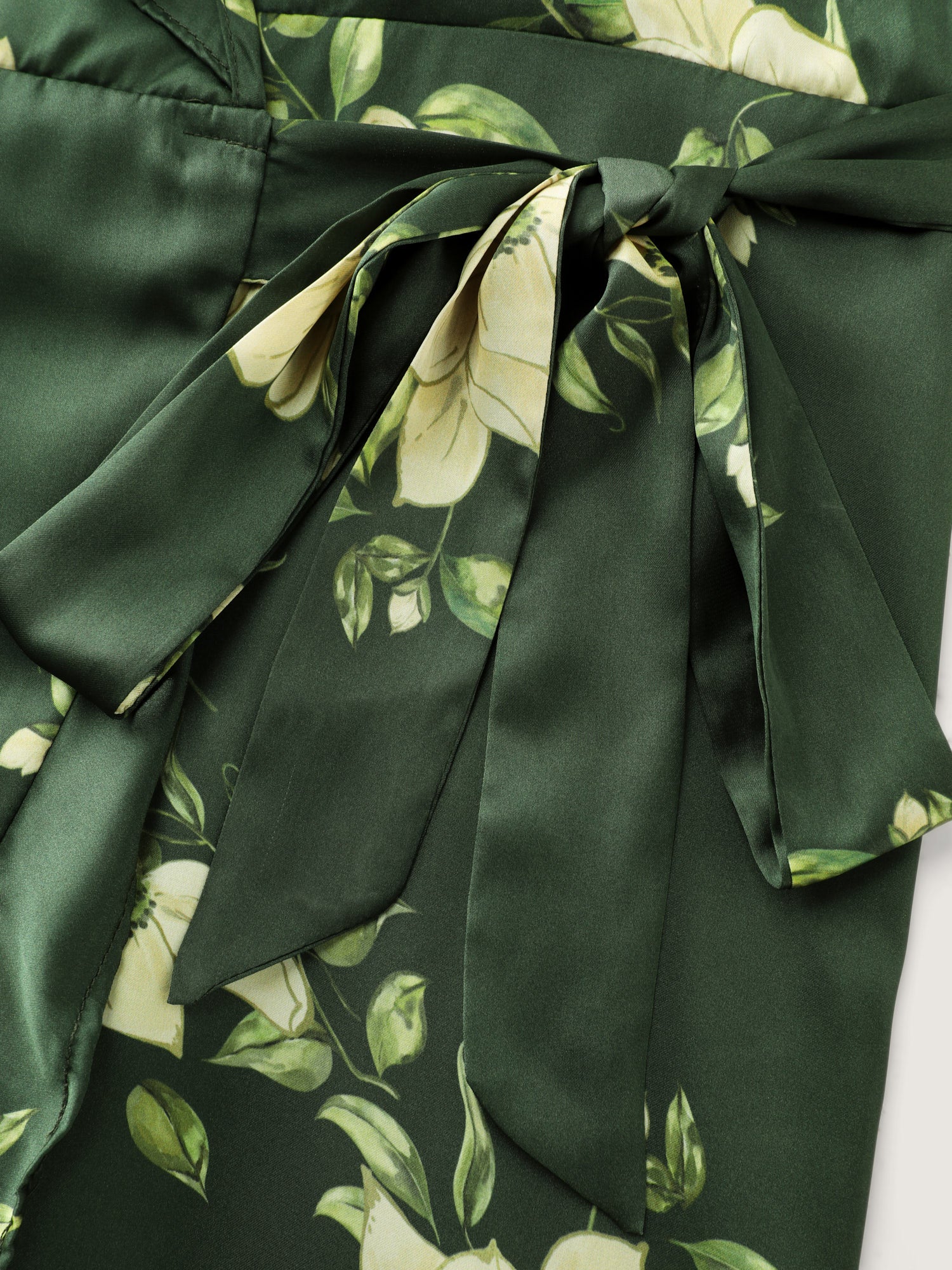 Floral Ruffled Wrap High-Low Hem Midi Dress