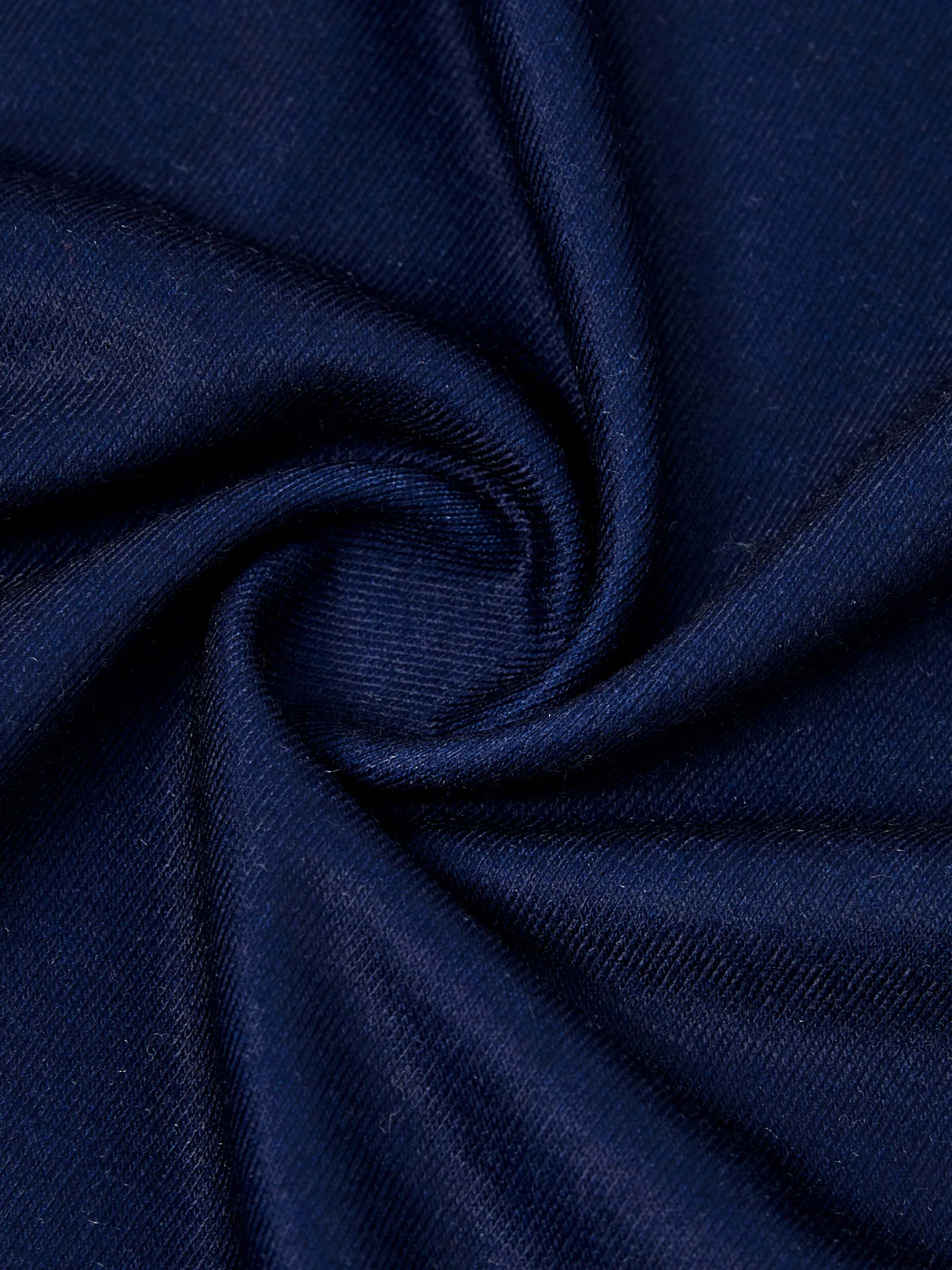 Christmas Matching Family Pajamas Set Reindeer and Snowflake Print PJS Deep Blue