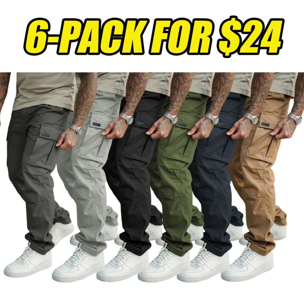 Men's Casual Cargo Pants with Pockets, Woven Fabric, Spring & Fall Wear, Comfortable Fit, Stylish Design for Daily Use