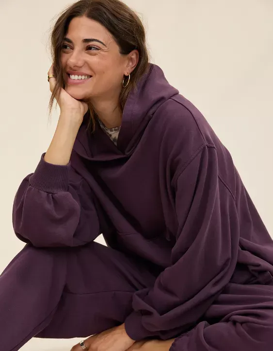 Comfy Drape Fleece Sweatshirt Set