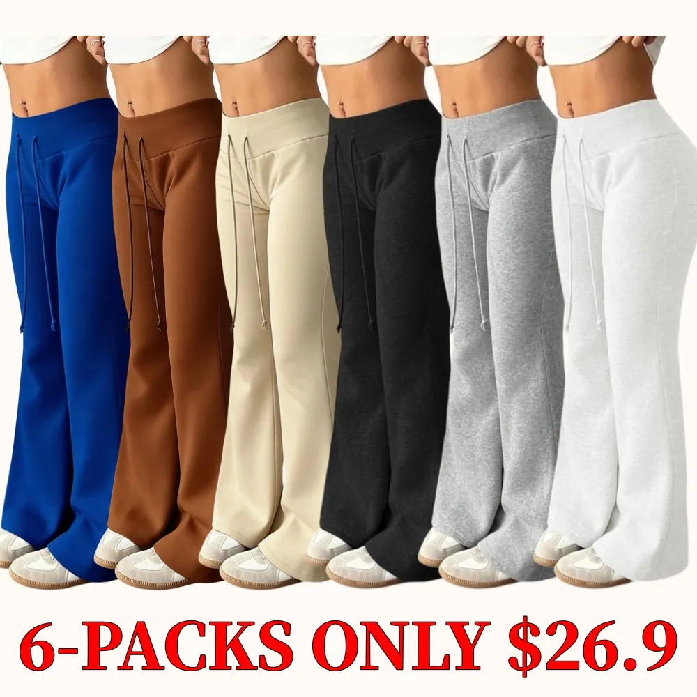 Women's casual low-waist drawstring elastic sports pants