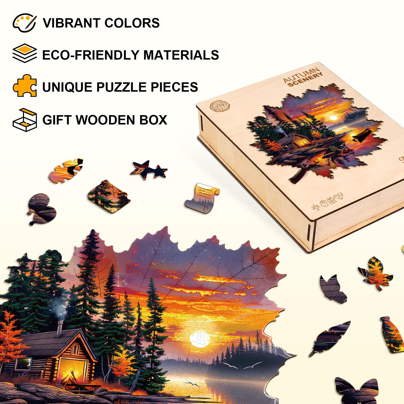 Autumn scenery Wooden Jigsaw Puzzle