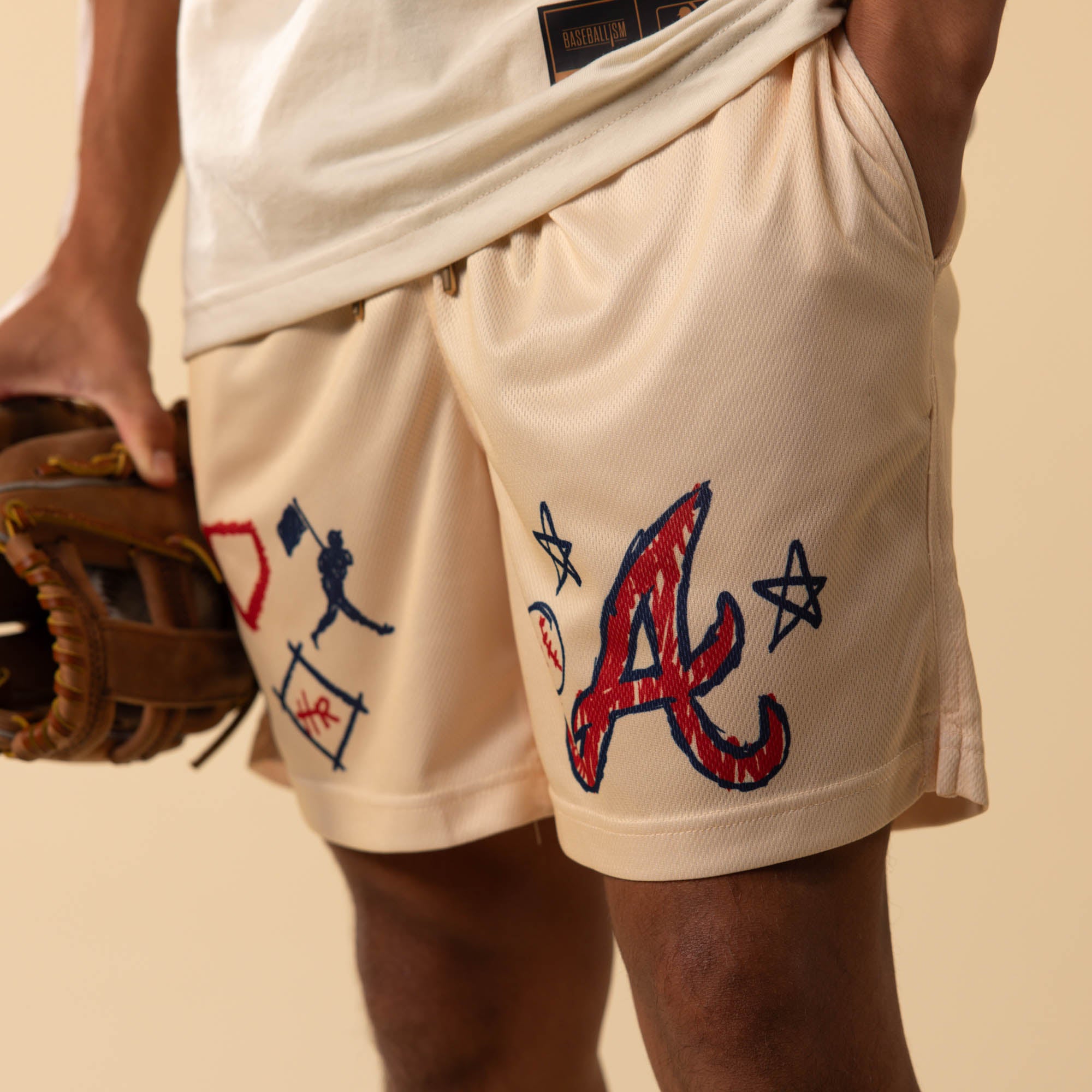 Crayon Series Diamond Air Youth Mesh Shorts - Atlanta Braves