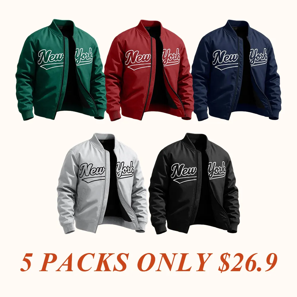 Letter Print Sports Jacket, Men's Casual Jacket, Fashionable College Baseball Apparel