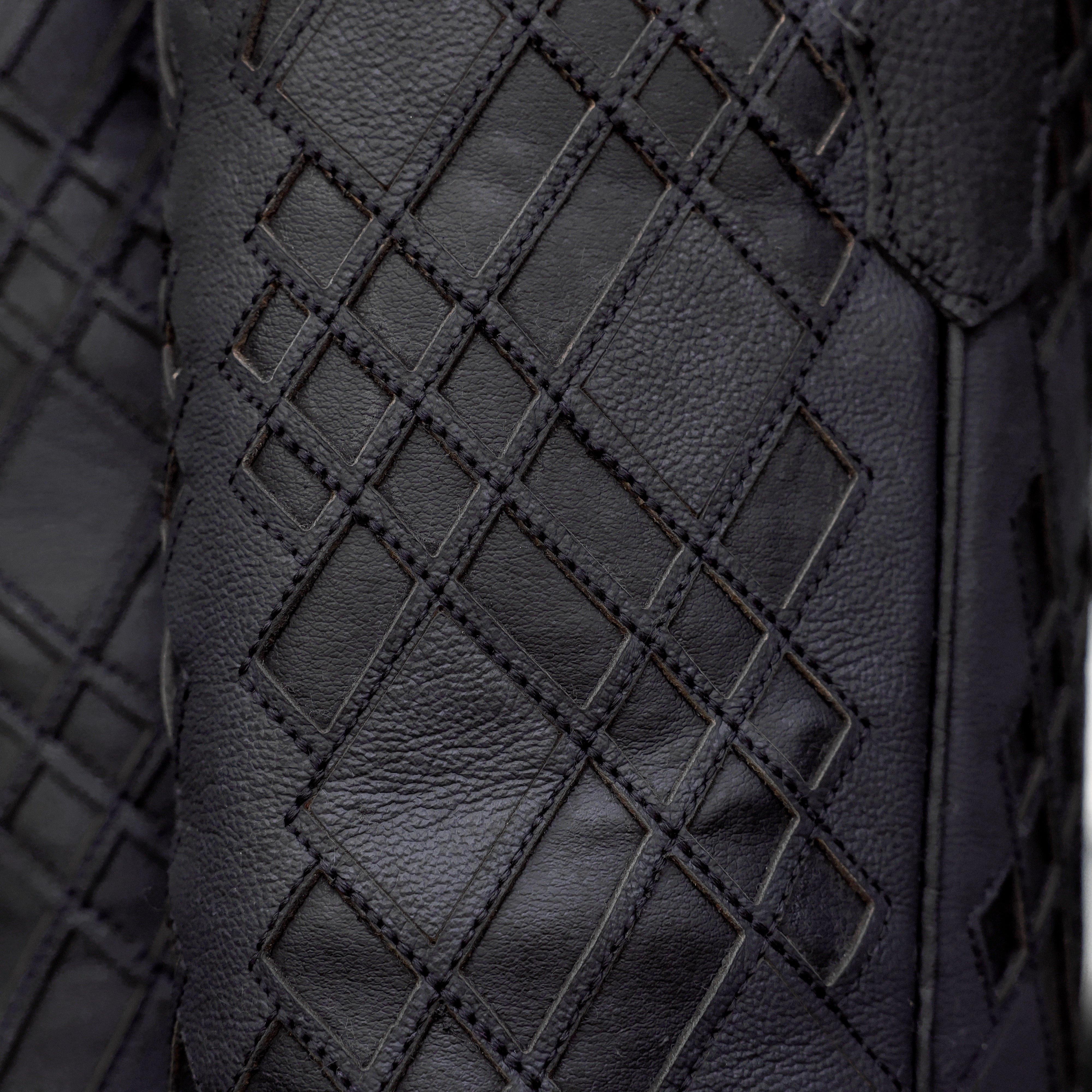 Black Basketweave Leather Boots - Square Toe