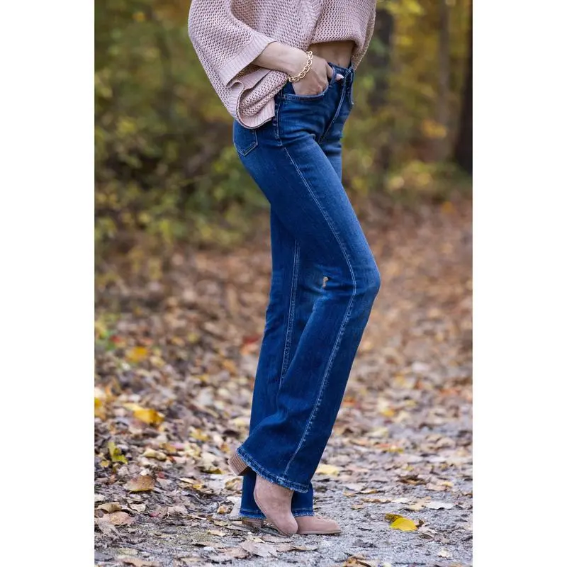 3 LENGTHS The Rachel By Lovervet: High-Rise Tummy Control Bootcut Denim Fabric Fit Jeans Generous Front Pockets