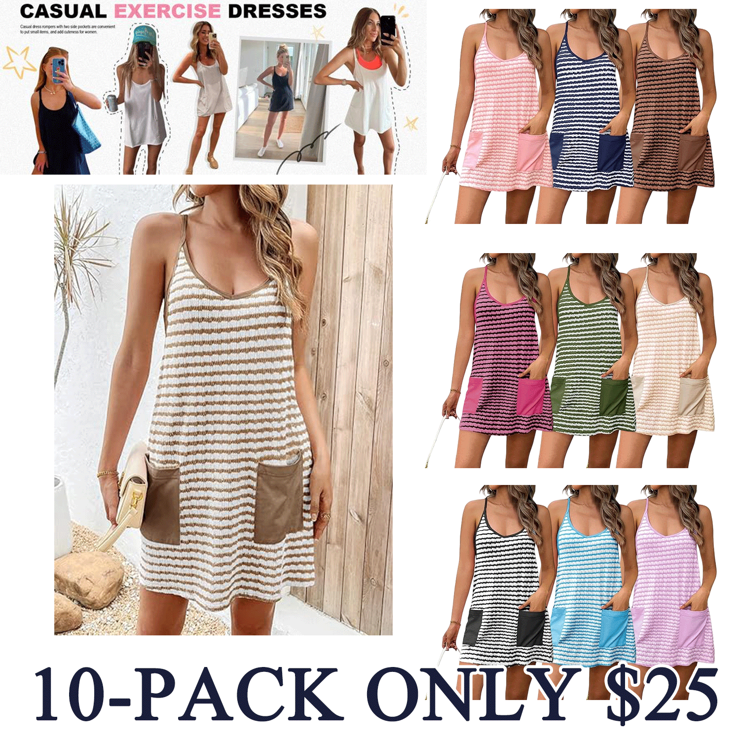 ✨Everyday Active Mini Tennis Dress with Built-In Shorts