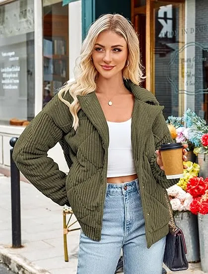 Women's Bomber Jacket With Zip Up Long Sleeve Coat