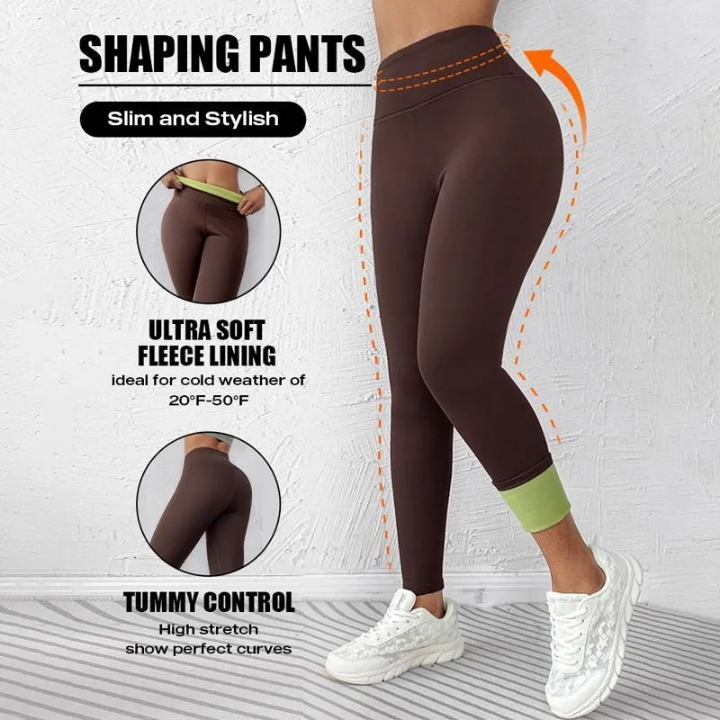 Women‘s Fleece Lined Active Pants Thick Soft Tummy Control Termal Warm Winter Shaping Pants