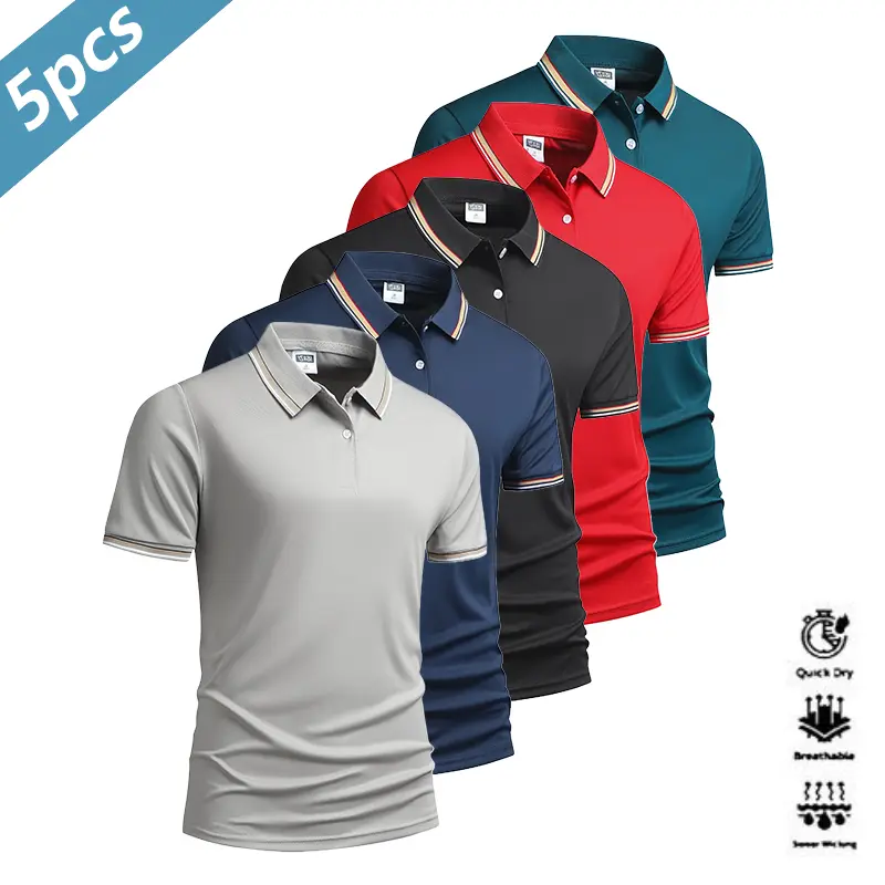 🔥10-pack only $24 🔥Men's Quick Dry Polo Shirt Set