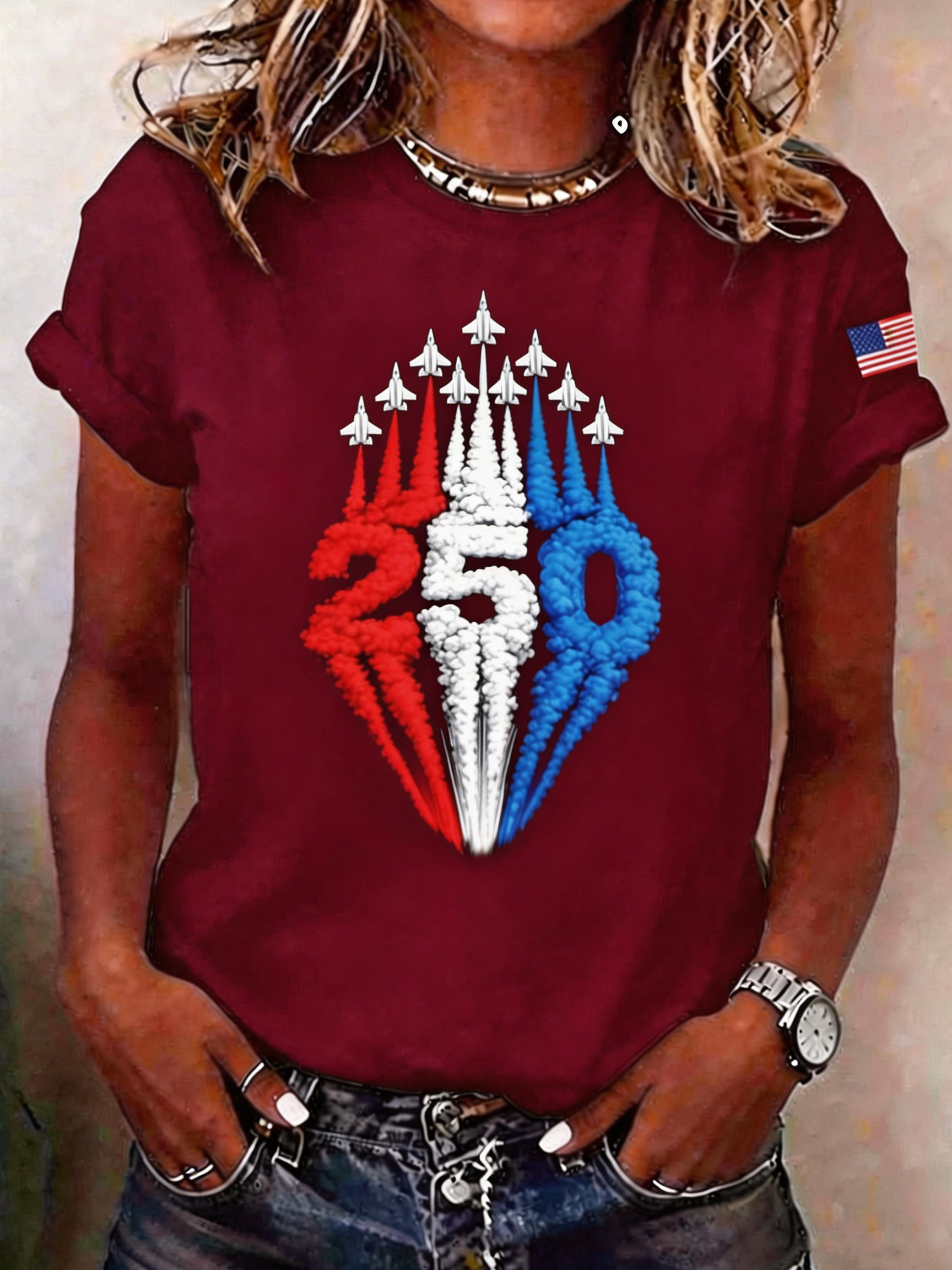 Regular Fit Independence Day Casual Cotton T-Shirt