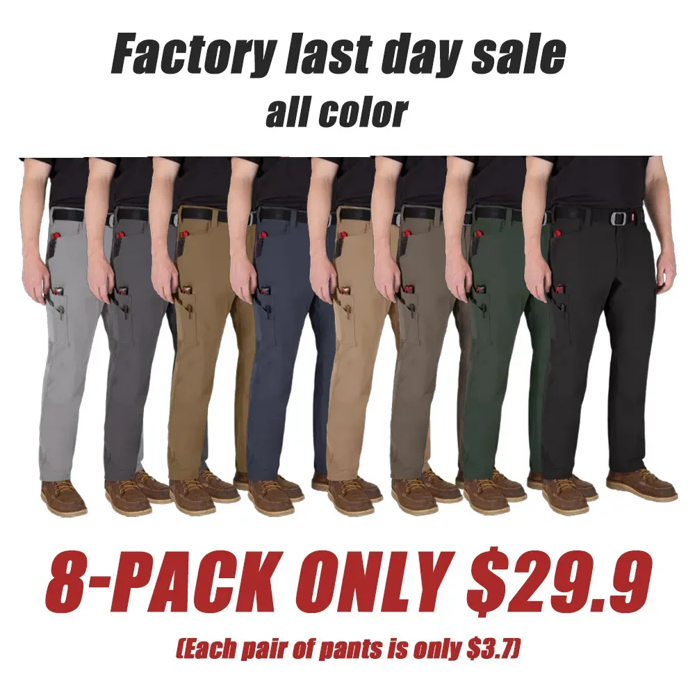 Men's 8-PACK FREEFLEX Tech Work Pants with 7 Pockets