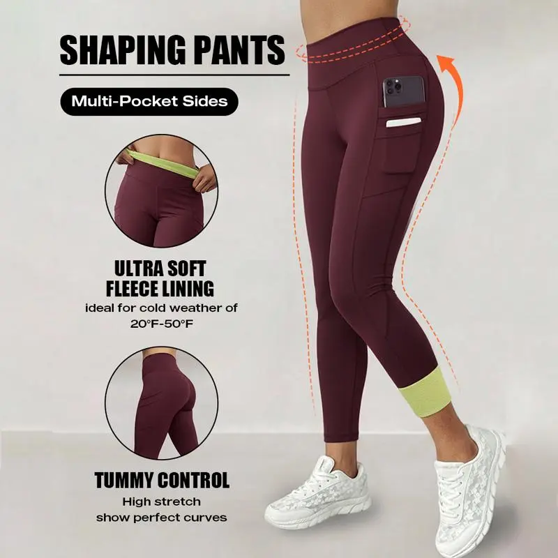 Winter Warm High Waisted Workout Athletic Leggings Tummy Control Butt Lifting Ultra Soft