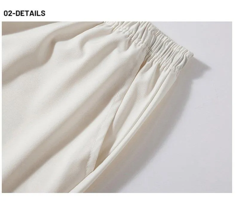 Men’s Casual Lightweight Ice Silk Jogger Pants with Drawstring Waist — Machine washable