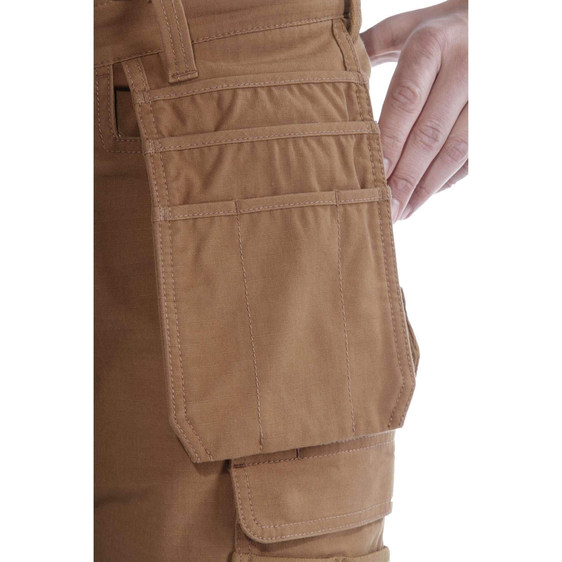 CHT Steel Relaxed Fit Double Front Multi-Pocket Cargo Trousers 103337 Brown