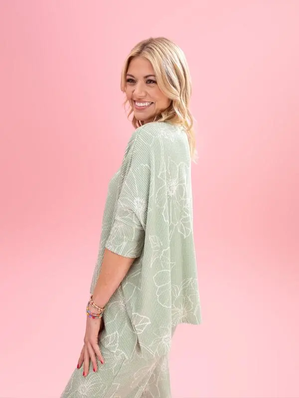 Ruffled floral pattern loose suit