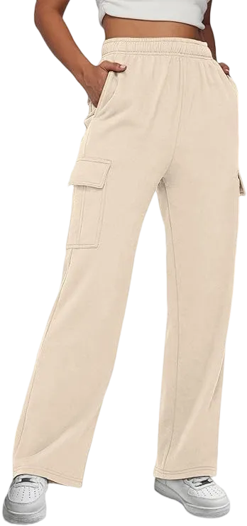 Womens High Waist Cargo Sweatpants Baggy