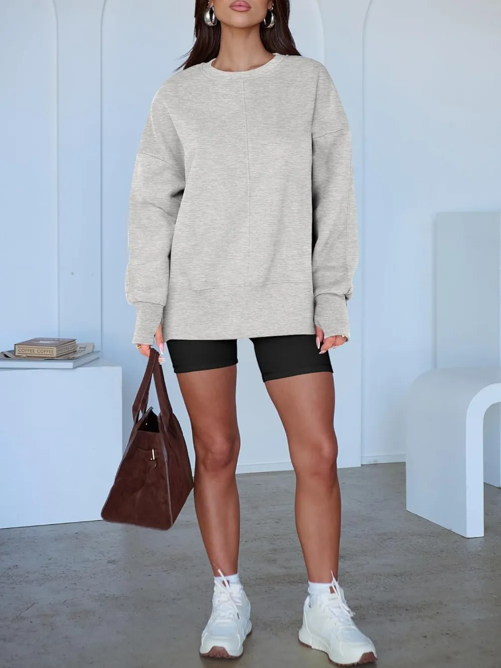 Women Oversized Sweatshirts Thumbhole Long Sleeve Hoodies Shirts