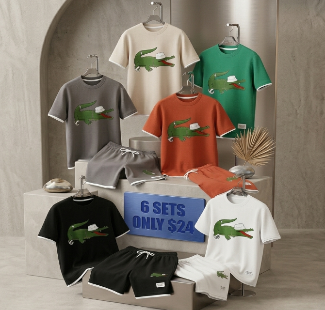 Men’s Waffle Knit 2-Piece Set – Breathable Short Sleeve Tee & Drawstring Shorts Casual Summer Outfit