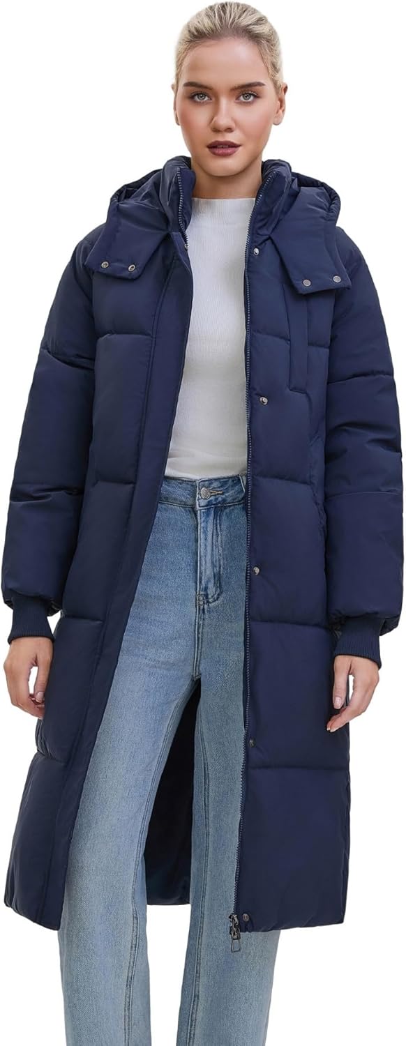 Long Puffer Jacket for Women,2024 Thickened Winter Coat Hooded with Deep Pockets, Ladies Warm Winter Jacket