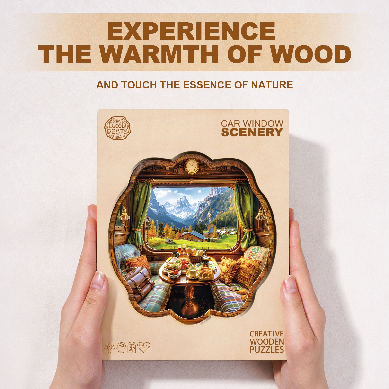 Car window scenery Wooden Jigsaw Puzzle