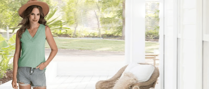 🎁✨Women's Sleeveless V-Neck Slimming Loose Fit Casual Tank Top T-Shirt