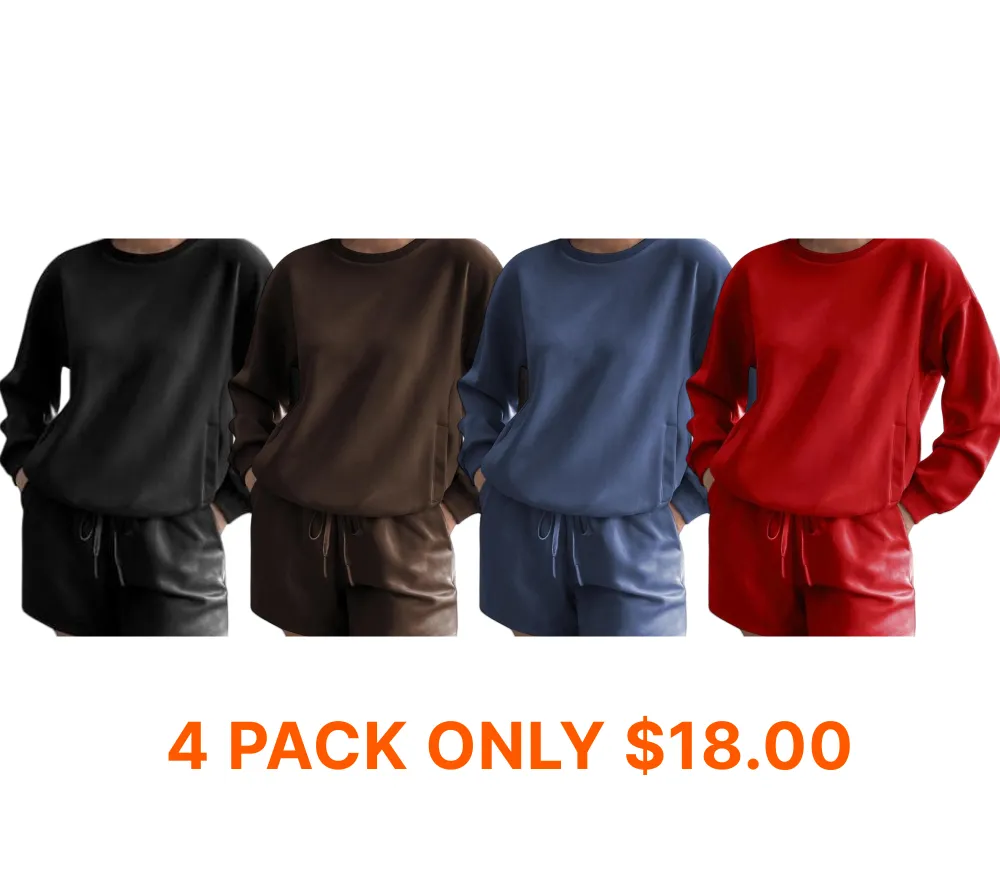 Women's Sporty Round Neck Tracksuit Set