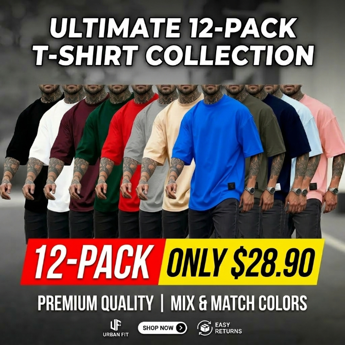 Men’s Ultra-Comfort Daily Essential Oversized Tee