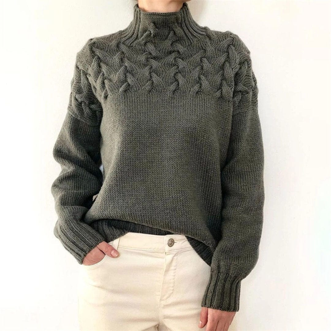⏰ LAST DAY SAVE 50% 💥2025 Hot Sale Women's Jumper Turtleneck Cable Knit Braided Sweater
