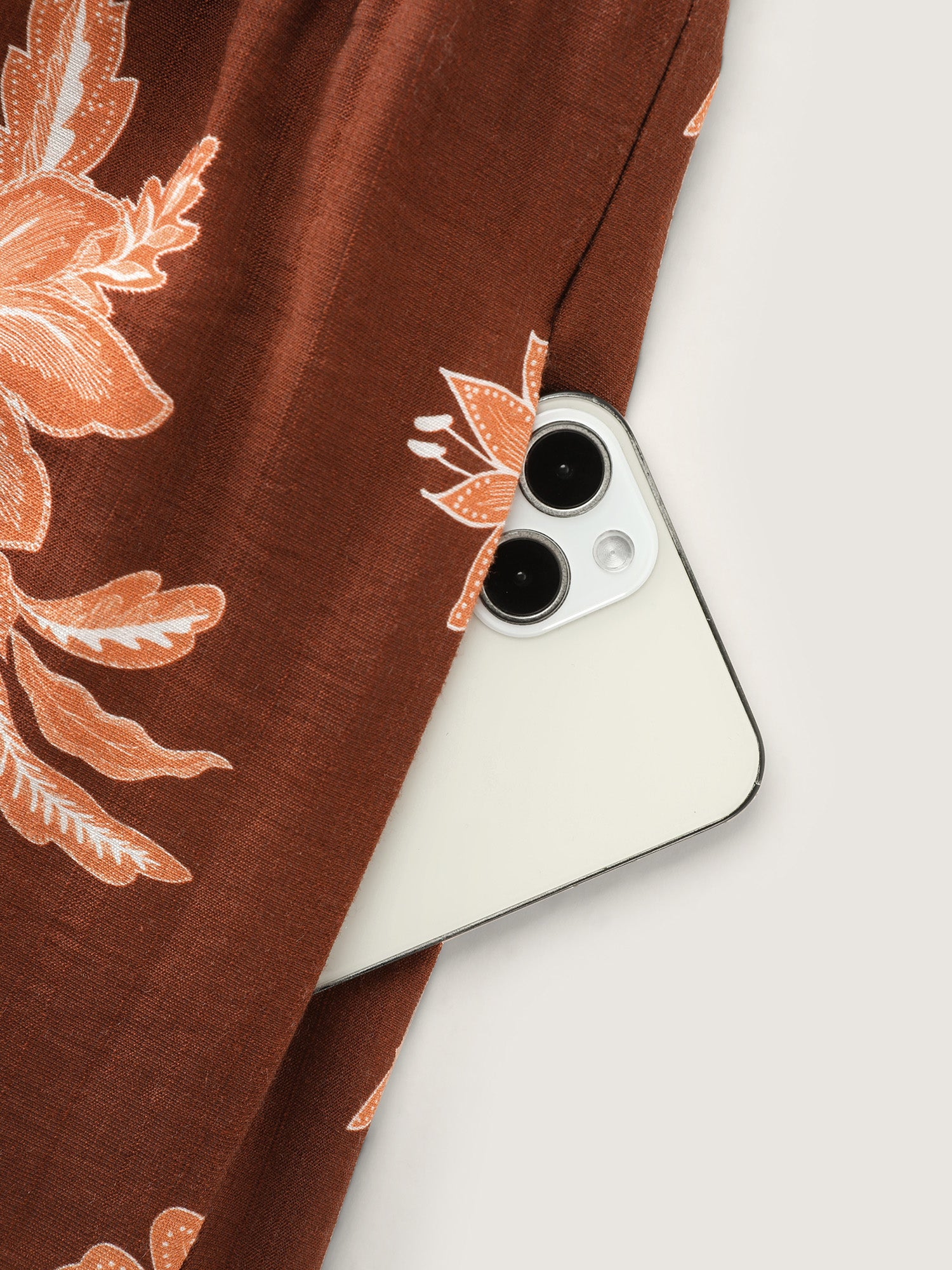 Tropical Floral Print Cinched-Waist Jumpsuit