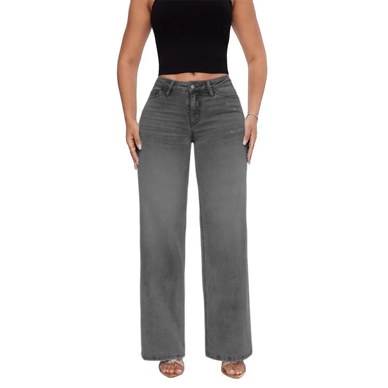 Jeans for Women Mid-Low Rise Stretch Baggy