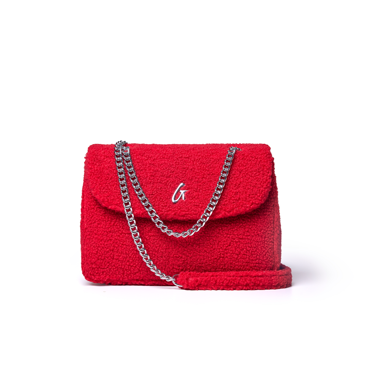 MEDIUM TEDDY FLAP BAG - RED