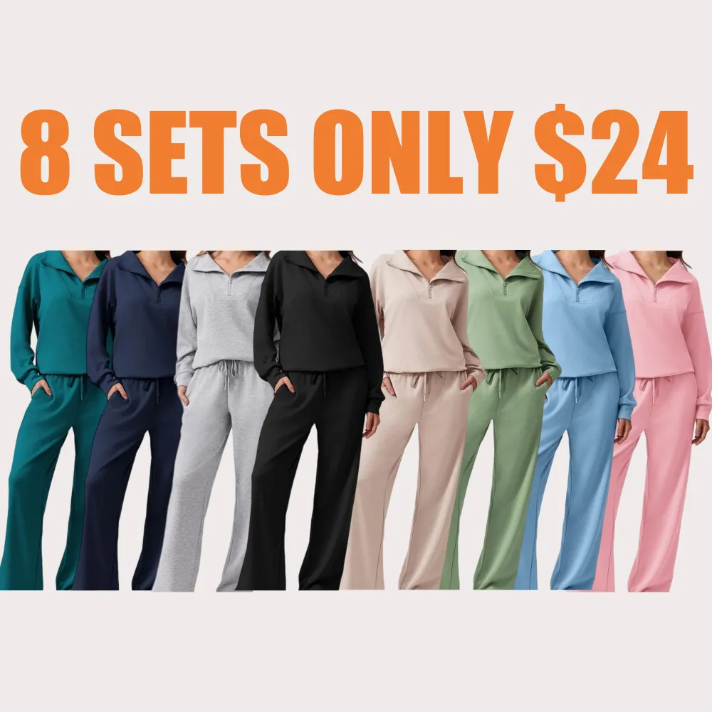 Women's 2-Piece Lounge Set – Half-Zip Pullover & Jogger Pants