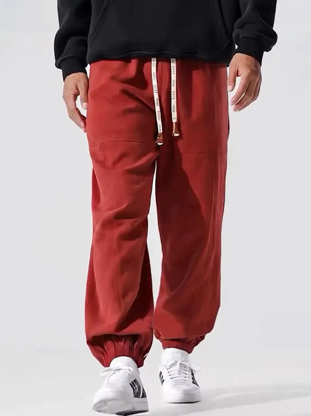 Contrast Color Drawstring Knitted Pencil Pants