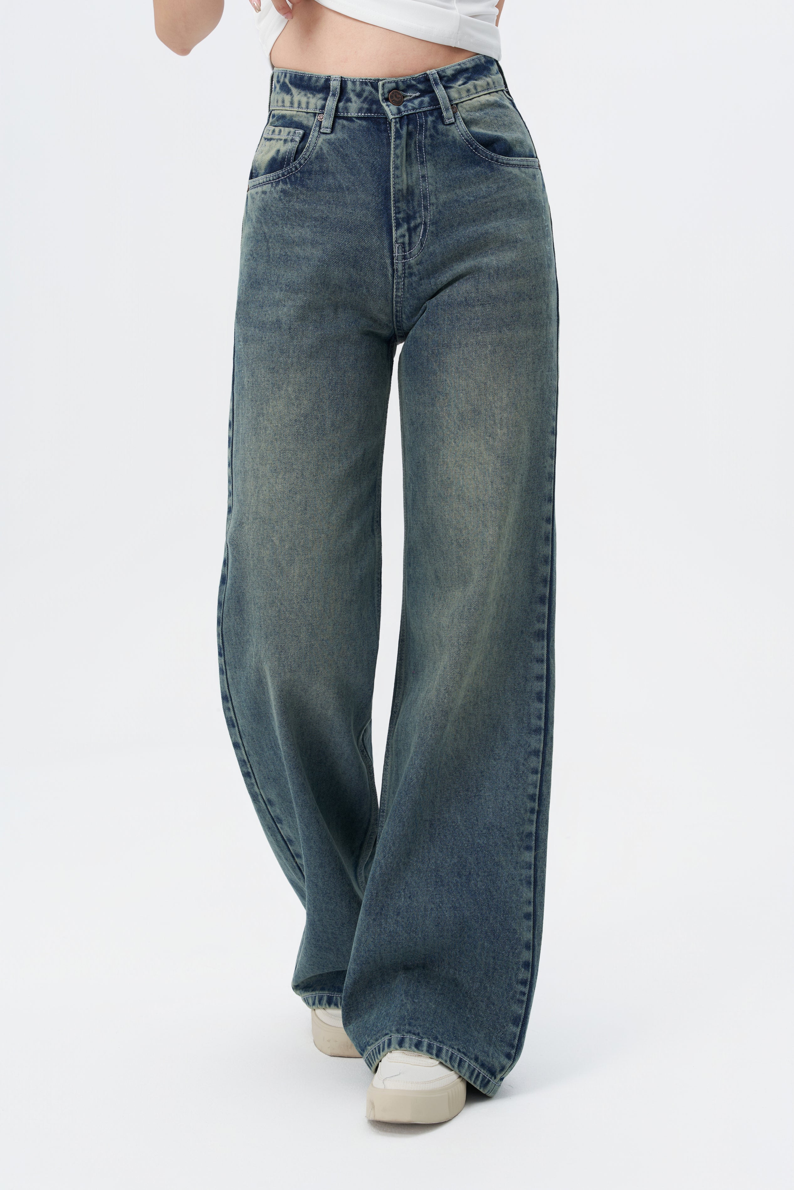 Rust Dusk Fade Wide Leg Jeans